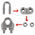 thumbnail image 2 of M8 Cable Ties U-bolt Cable Clip 304 Stainless Steel Cable Clamp Saddle Wire Rope Clips For Clothes Drying Rack Outdoor10pcs, 2 of 4
