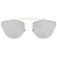 thumbnail image 2 of OWL Womens Round Sunglasses Silver Bridgeless Ladies Mirrored Sun Glasses, 2 of 4