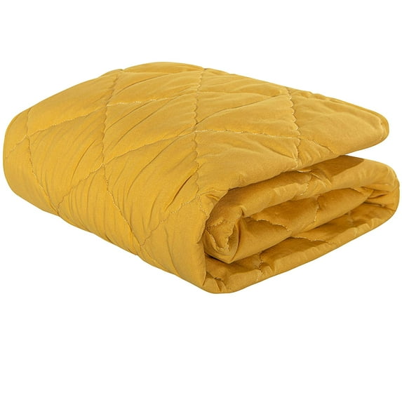 Down Alternative Toddler Comforter, Lightweight and Warm Solid Color Baby Crib Quilted Blanket, 39 x 47 inches, Yellow