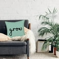 thumbnail image 4 of Grow Pillow Covers 18x18 Inch Square Inspirational Quotes Words Letters Throw Pillow Cover Cushion Case Home Decor Sofa Couch Pillowcase Cotton Linen, Green Black, 4 of 5