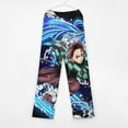 thumbnail image 3 of Demon Slayer Pajama Pants Long Sleep Pants Soft Elastic Waist PJ Bottoms Lounge Pants, 3 of 7