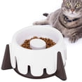 thumbnail image 1 of Comedero de comida lenta para perros y gatos con forma de pastel, apto para uso en seco y húmedo, con cinco ajustes de altura y protección para la columna vertebral., 1 of 14
