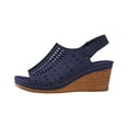 thumbnail image 2 of Ruyang Women's Summer Sandals Women's Casual Side Hollow Belt Buckle Slope Bottom Roman Shoes Summer Fashion Ladies Sandals, 2 of 4