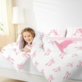 thumbnail image 4 of Castle Fairy Girls Monogrammed Letter 3-Piece Full Size Comforter Sets,Pink Bow Bedding Comforter Set,Dreamy Princess Lightweight Bedding Sets,Super Cozy Room Decor, 4 of 8