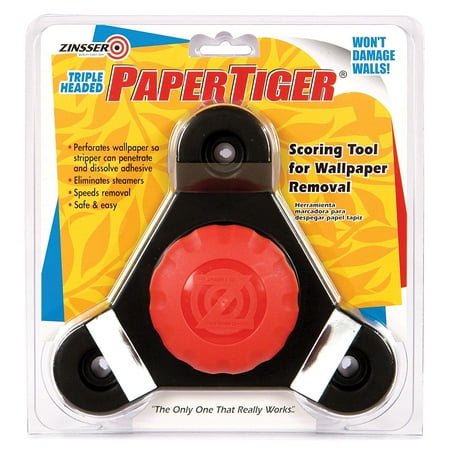 2976 Paper Tiger Free-Floating Self-Aligning Triple Head Wallpaper Remover Tool, 1 in L X 3 in W, Steel Teeth, Unique patented scoring action speeds removal By