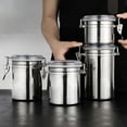 thumbnail image 2 of kkbbma under $5 Stainless Steel Food Storage Jar, Stainless Steel Airtight Food Storage Canisters, 4 Piece Set Kitchen Pantry Containers, Dry Food Coffee Tea Sugar Flour Canisters, 2 of 9