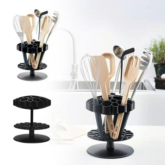 Boreal Craft 360° Rotating Kitchen Utensil Organizer Design For Spoons Spatulas Chopsticks Take Home Containers for Food Can Topper Travel Cereal Bowl And Milk Container Mini Containers Meal Prep