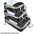 thumbnail image 2 of Fymlhomi Travel Packing Cube, 3pcs/set Mesh Packing Cubes with Compression With Handle, 3 Different Sizes Travel Packing Cube for Storing Clothes, Holiday Essentials(Black), M, 2 of 5