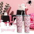 thumbnail image 2 of Halloween Ghost 40oz Stainless Steel Tumbler, Insulated Water Bottle with Handle & Straw - Leak-Proof Pastel Holiday Gift for Women & Girls, 2 of 6