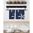 thumbnail image 1 of Navy Blue Starfish Coastal Kitchen Dish Towels for Drying Dishes Set of 4, Seaside Nautical Summer Ocean Waffle Weave Microfiber Hand Tea Bathroom Towels Quick Dry & Absorbent Towel 15.7x23.6, 1 of 5