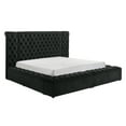 thumbnail image 2 of Miekor Furniture Modern Bedroom Sanctuary Black Velvet Plush Tufted Headboard Concealed Storage 1pc Queen Bed 69904, 2 of 7