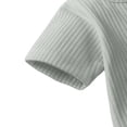 thumbnail image 4 of Busydd Newborn Clothes Onesie 0-24 Months Comfortable Solid Color Knit Ribbed Baby Boy Romper Summer Breathable Short Sleeve Round Neck Button Infant Girl Clothes 12-18 Months, 4 of 5