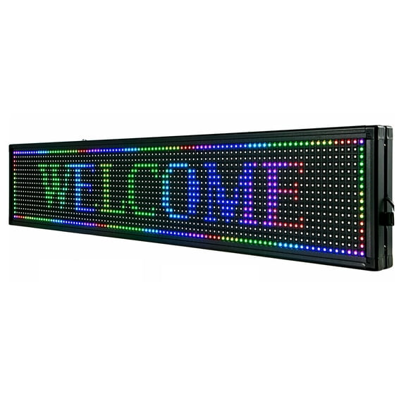 Autrinix Programmable LED Message Board, Seven-Color Flashing & Steady Modes, Aluminum Frame Weatherproof Design, Ideal For Outdoor Business Advertising