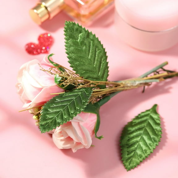 FRCOLOR 100Set Green Leaves for Craft Project Faux Leaves for Tropical Party Decorations