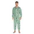 thumbnail image 5 of Adult Christmas Onesie Penguin Flower Pattern Zipper One-Piece Pajamas Unisex with Pockets, 5 of 6