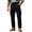 Black, variant on Mens Cargo Pants Sevevn Button Fly Elastic Side Waist Large Flap Pockets Straight Leg Relaxed Fit Cotton Woven Trousers for Casual Work Daily Wear
