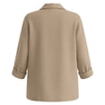 thumbnail image 4 of PBFRDSJ Tops for Women Trendy Summer Classic Pleated Textured Cotton Linen Jacket Single-Breasted Lapel Long Sleeve Cardigan Business Casual Work Outwear, 4 of 5