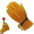 thumbnail image 2 of Garden Tools Gardening Tools Premium Leather Gardening Work Gloves - Thorn Proof Cowhide With Cotton Lining B3337, 2 of 9