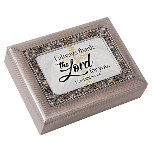 Cottage Garden JM533SGB 6 x 4 in. I Always Thank The Lord 1 Corinthians 1-4 Music Box
