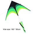 thumbnail image 2 of Cometa triangular grande de 1,6 m, cometa Delta grande de cola de 10 metros, cometa verde de juguete para exteriores, 2 of 6