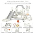 thumbnail image 6 of KORIMEFA 6-in-1 Kids Slide and Swing Set, Toddler Slide with Basketball Hoop, Swing, Outdoor Indoor Playground for Toddlers 1-3, 6 of 16