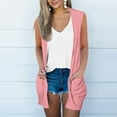 thumbnail image 3 of Otntypg Summer Cardigans for Women Lightweight Casual Soft Draped Shrugs Loose Fit Sleeveless Open Front Cardigan Vest with Side Pockets Pink XXL, 3 of 6