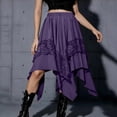 thumbnail image 2 of HBGVBA Midi Skirts for Women,High Low Skirts,Solid Color Gothic Punk Style Midi Skirt Fashion Streetwear For Summer Season Skirts, 2 of 5