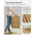 thumbnail image 2 of SONGMICS 160L Laundry Hamper with Lid Rolling Laundry Basket with Wheels 3-Section Synthetic Rattan Laundry Hamper Removable Liner for Bedroom Natural, 2 of 8