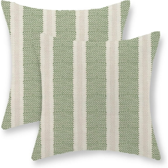 Sage Green Polka Dot Pillow Covers 20x20 Inch Set of 2 Boho Striped Decorative Throw Pillow Covers Modern Abstract Geometry Decorations Outdoor Pillow Cases Linen Cushion Cases for Sofa Couch