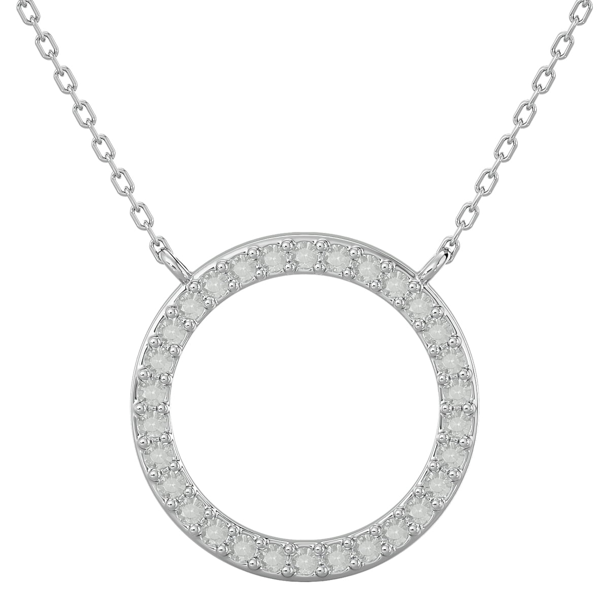 SuperJeweler 1/4 Carat Natural Rose Cut Diamond Circle Necklace With