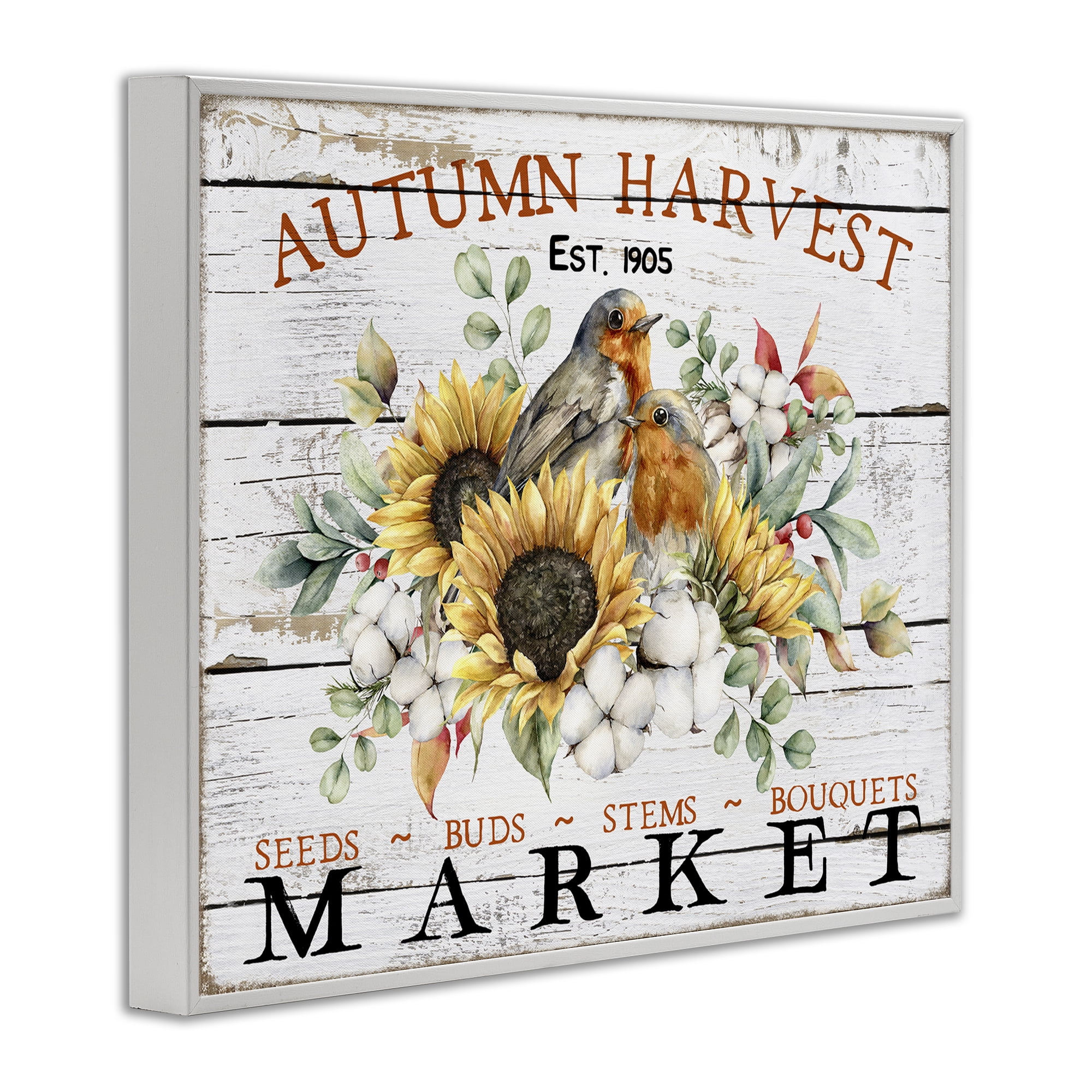 Stupell Industries Autumn Harvest Market Holiday Painting White Framed Art Prints Wall Art, 20 x 16