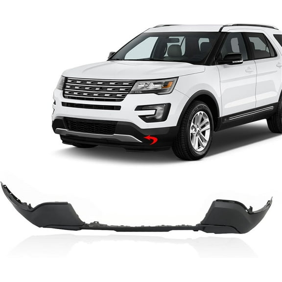 munirater Plastic Front Bumper Valance Lower Replacement for 2016 2017 Explorer FO1095261C