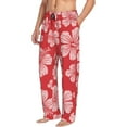 thumbnail image 2 of Xecao Red Hibiscus Flower Men's Straight Lounge Pajama Pants: The Ultimate in Comfortable Sleepwear, 2 of 9