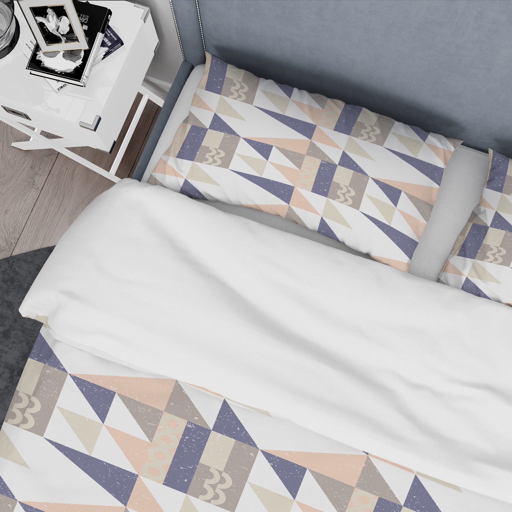 Designart 'Retro Geometric Design X' Mid-Century Modern Duvet Cover Set