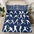 thumbnail image 2 of Castle Fairy Boys Girls Sport Baseball Twin Sheet Sets 3pcs,Ball Gamer Twin Fitted Sheet Microfiber,Blue White Breathable Flat Sheet,Luxury Bedroom Decor, 2 of 7