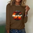 thumbnail image 1 of EQWLJWE Chemises à Manches Longues pour Femmes Mode d'Entraînement Printemps Imprimé Manches Longues Col Rond Tee Décontracté Hauts Vêtements d'Automne pour Femmes, 1 of 6