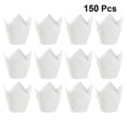 thumbnail image 2 of MasteelfCA 150pcs Oil-proof Cake Wrapping Paper Solid Cake Paper Holder Party Paper Cup (White), 2 of 7