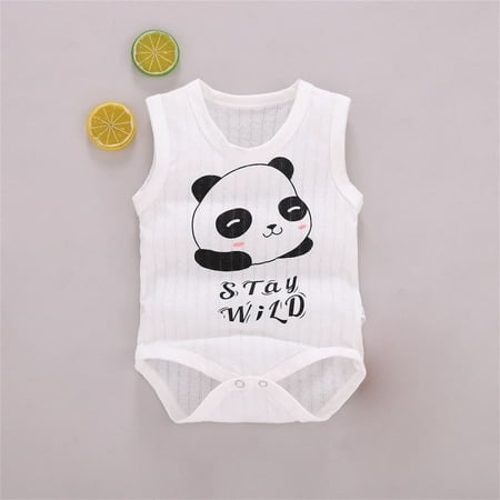 

Hunpta Newborn Infant Baby Boys Girls Sleeveless Bodysuit Letter Cartoon Print Romper Summer Outfits Cotton Clothes