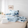 thumbnail image 5 of Feelyou Blue Fashion Flower Bedding Comforter Set 7 Pieces, Watercolor Floral Full Bedding Set, Teens Adult Women Girls Reversible Fitted Sheet Flat Sheet, Luxury Bedroom Decor, 5 of 7