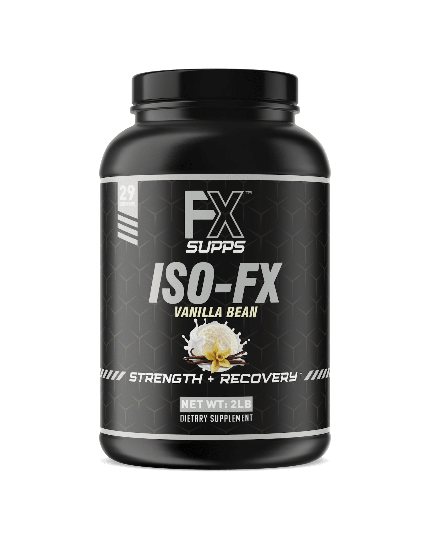 FX Supps ISO-FX Isolate Whey Protein Powder, 25g Protein, Vanilla Bean, 2.0 lbs