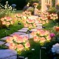 thumbnail image 2 of Qoosea Solar Garden Lights, Upgraded Solar Flower Lights Outdoor Waterproof, 7 Pink Rose Outside Lights for Yard, Garden, Patio Decoration (2 Packs), 2 of 9