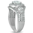 thumbnail image 2 of Pompeii 2 ct Halo Diamond Multi Row Engagement Ring 14k White Gold (G/H,SI(1)-SI(2)), 2 of 3