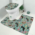 thumbnail image 2 of Dachshund and Flower Bathroom Rugs Sets 3 Piece,Toilet Cover Set,Absorbent Non Slip Bathroom Mats Sets with U-Shaped Contour Rug Toilet Rug Set, 2 of 5