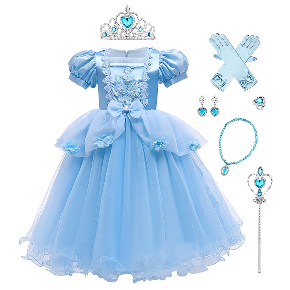 Kidswant Girls Princess Dress up Costume Cosplay Fancy Party Luxury Dress with Accessories 2-12 T 