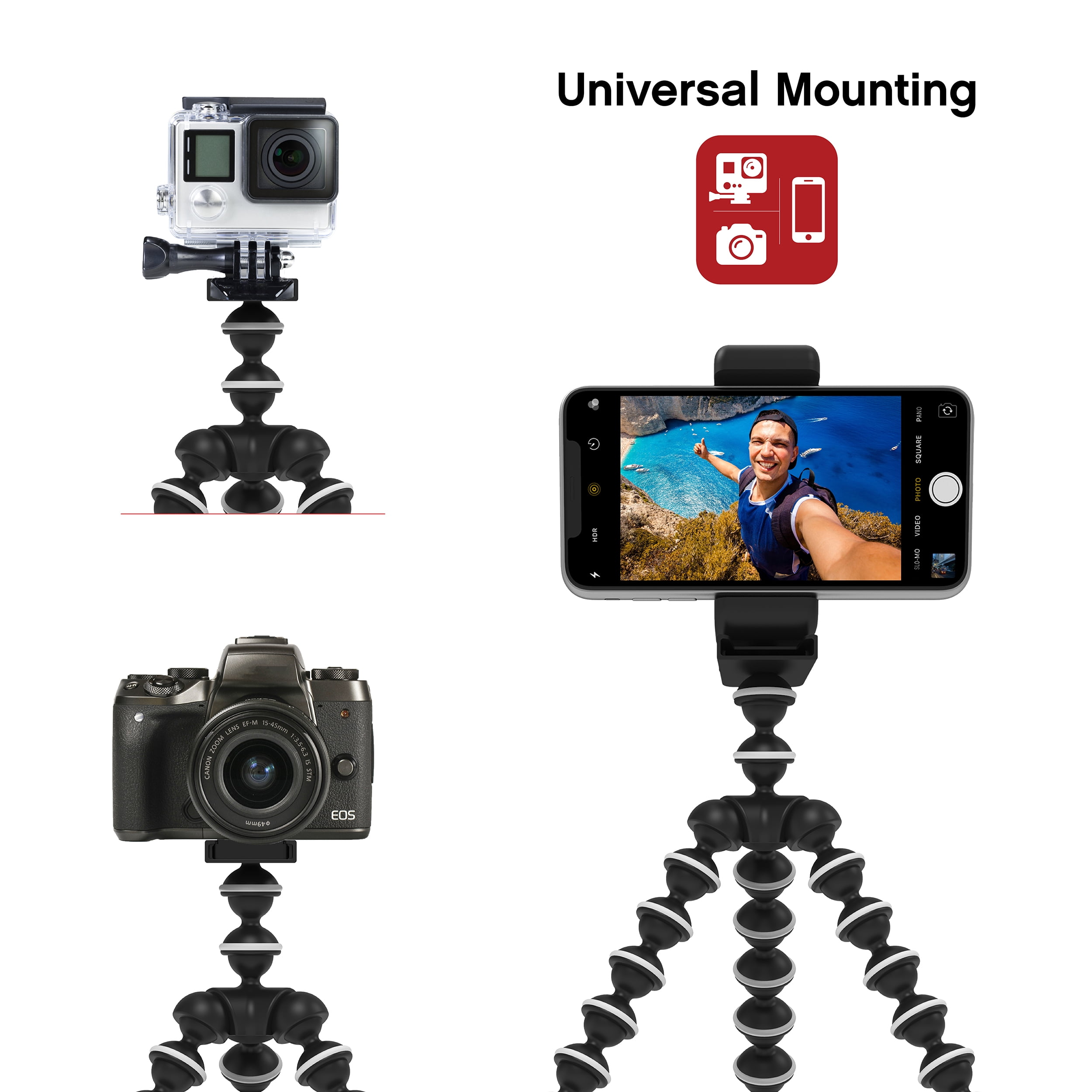 ON AIR Selfie Tripod Stick: Flexible Smartphone Stand With Shutter Remote