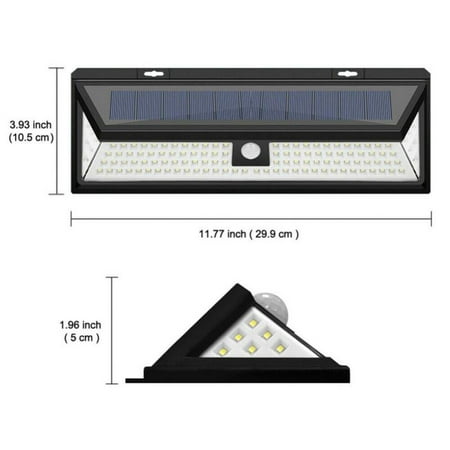 

118 LED Solar Lamp Outdoor Garden Yard Waterproof PIR Motion Sensor Wall Light