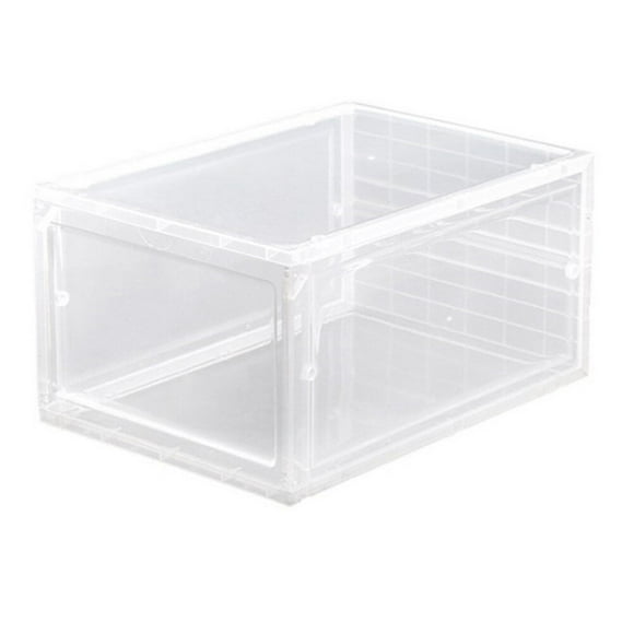 KAKOWELY Caja de plástico grueso plegable para zapatos de baloncesto, magnética, resistente, para el hogar (blanca), 1 unidad