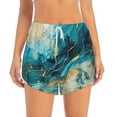 thumbnail image 2 of Balery Abstract Ocean Currents Pattern Women's Running Shorts with Liner 2 Pockets Elastic Workout Athletic Gym Yoga Shorts-Small, 2 of 7