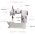 thumbnail image 3 of Sewing Machine Mini Portable Household Night Light Foot Pedal Straight Line Hand Table Two Thread Kit Electric DIY Clothes ,Smooth Thread Sewing, 3 of 6