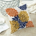 thumbnail image 5 of Mustard Yellow Navy Blue Summer Outdoor Pillow Covers 18x18 Inch 2 Pcs,Geometric Elegant Dahlia Floral Decorative Throw Pillows,Burnt Orange Flower Decor Pillowcase Cushion Cover for Couch, 5 of 5